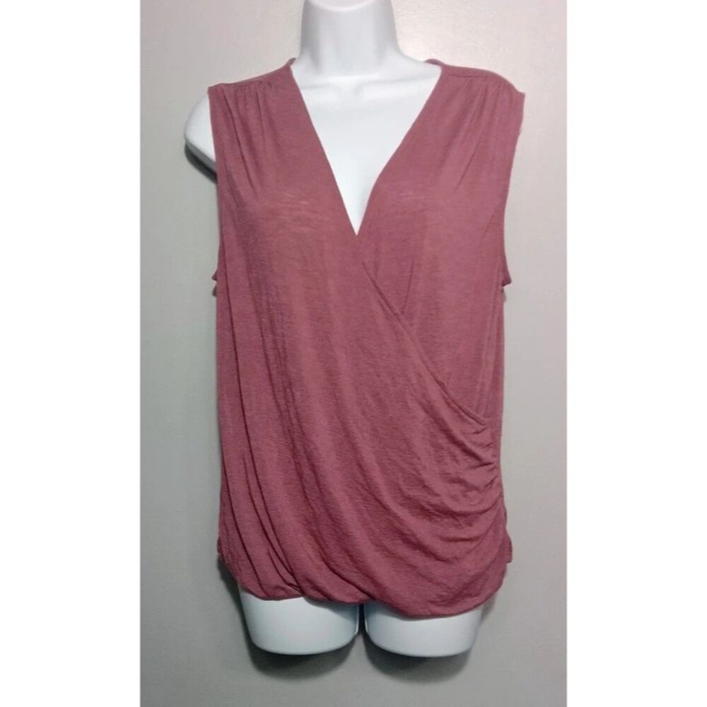 Athleta Mauve Rose Sleeveless Wrap Front Tank Top - Size L